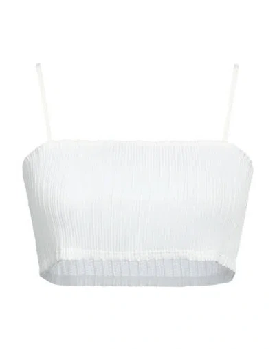 Le 17 Septembre Woman Top White Size 4 Polyester, Polyurethane