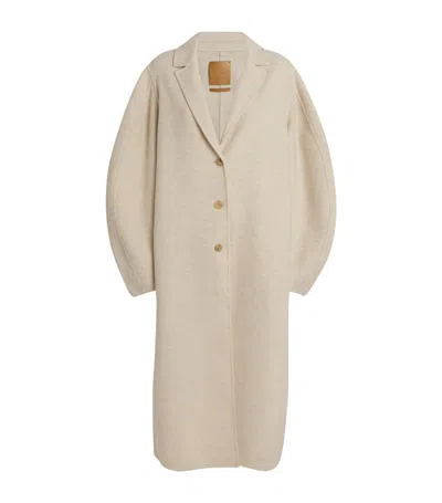 Le 17 Septembre Wool-blend Balloon Trench Coat In Ivory