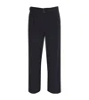 Le 17 Septembre Wool-blend Belted Tailored Trousers In Navy
