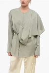 Le 17 Septembre Wool Blend Blouse With Removable Draping