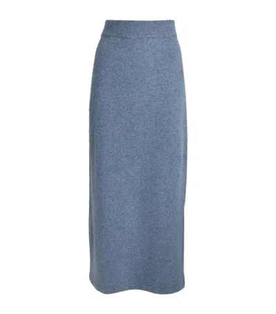 Le 17 Septembre Wool-cashmere Maxi Skirt In Blue