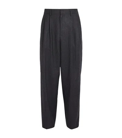 Le 17 Septembre Wool Double-pleated Trousers In Grey