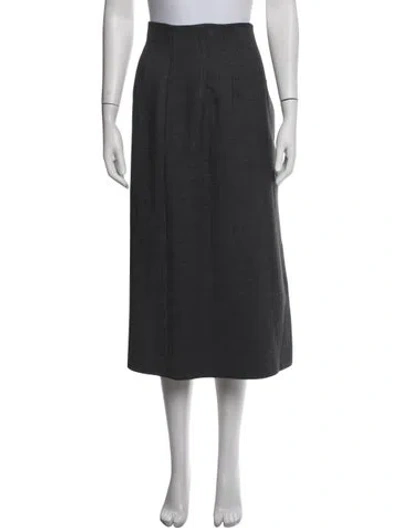 Pre-owned Le 17 Septembre Wool Midi Length Skirt In Grey