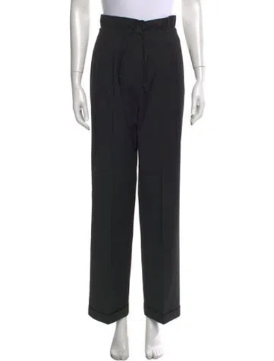 Pre-owned Le 17 Septembre Wool Wide Leg Pants In Black