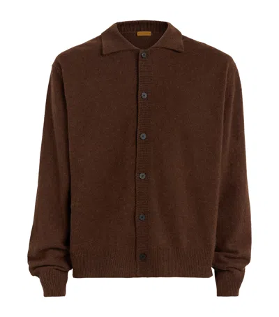 Le 17 Septembre Wool-alpaca Collar Cardigan In Brown