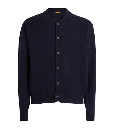 Le 17 Septembre Wool-alpaca Collar Cardigan In Navy