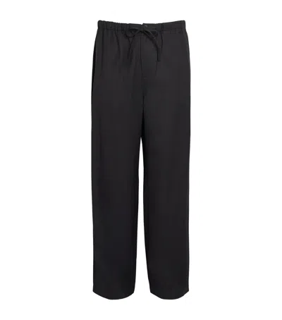 Le 17 Septembre Wool-blend Drawstring Trousers In Black