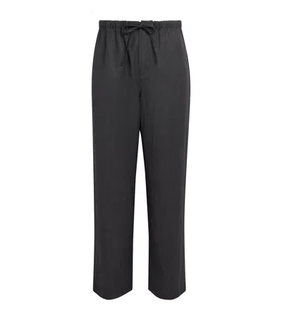 Le 17 Septembre Wool-blend Drawstring Trousers In Grey