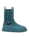 Le Babe Woman Ankle Boots Deep Teal Size 6 Leather In Multi