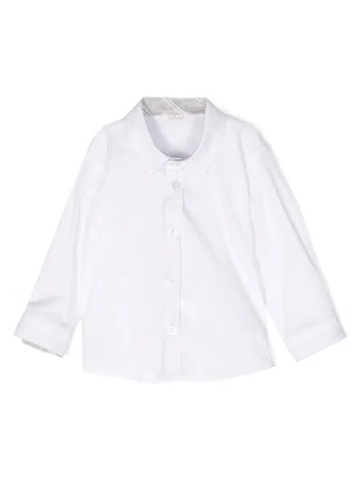 Le Bebé Enfant Babies' Classic-collar Twill Shirt In White