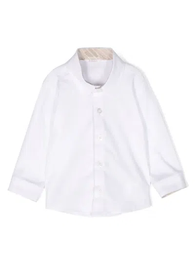 Le Bebé Enfant Babies' Contrasting-lining Poplin Shirt In White