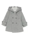Le Bebé Enfant Hooded Button Coat In Gray