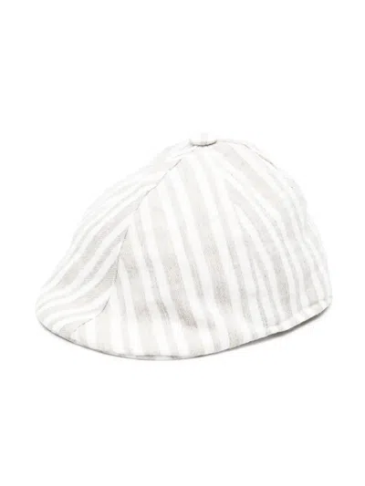 Le Bebé Enfant Babies' Peaked Striped Beret In Grey