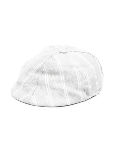 Le Bebé Enfant Babies' Stripe-print Beret In Grey