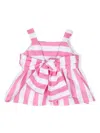 Le Bebé Enfant Striped Flared Blouse In Pink