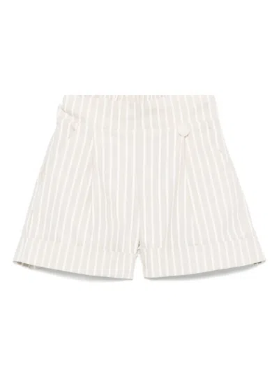 Le Bebé Enfant Babies' Striped Shorts In Neutrals