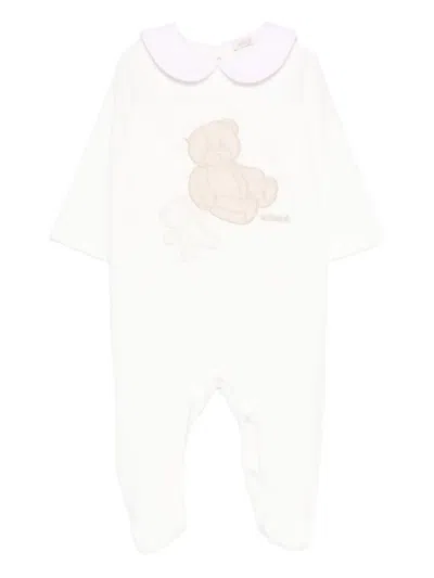 Le Bebé Enfant Babies' Teddy-bear Embroidered Pajamas In White
