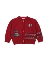 Le Bebé Newborn Girl Cardigan Red Size 3 Viscose, Polyamide, Merino Wool, Cashmere In Red