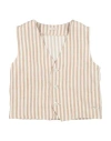 Le Bebé Toddler Boy Tailored Vest Beige Size 3 Linen, Cotton, Polyester In Multi