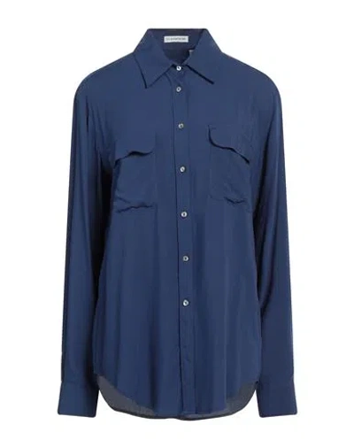 Le Bisbetiche By Camicettasnob Woman Shirt Navy Blue Size 10 Viscose