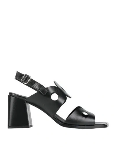 Le Bohémien Woman Sandals Black Size 9 Calfskin