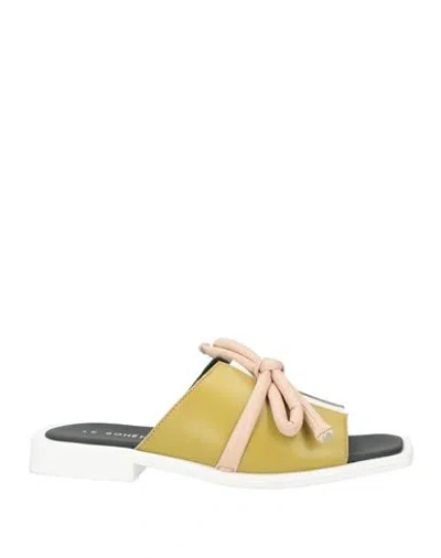 Le Bohémien Woman Sandals Military Green Size 6 Leather