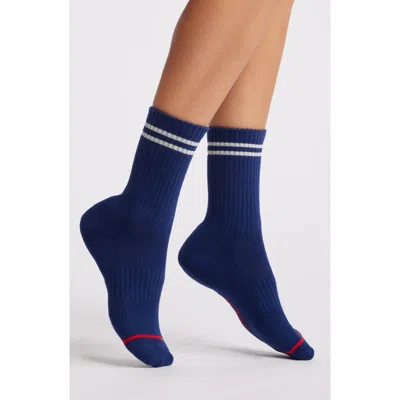 Le Bon Shoppe Boyfriend Crew Socks In Blue