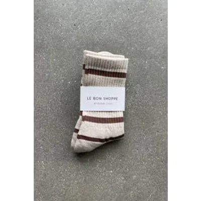 Le Bon Shoppe Boyfriend Flax Striped Socks In White