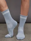 Le Bon Shoppe Boyfriend Crew Socks In Blue Grey