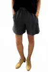 Le Bon Shoppe Flared Basketball Short In Almost Black In Black