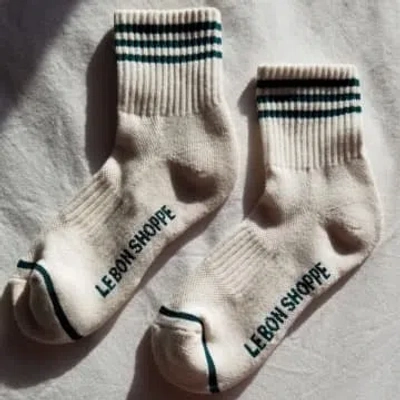 Le Bon Shoppe Green Egret Stripe Girlfriend Sock