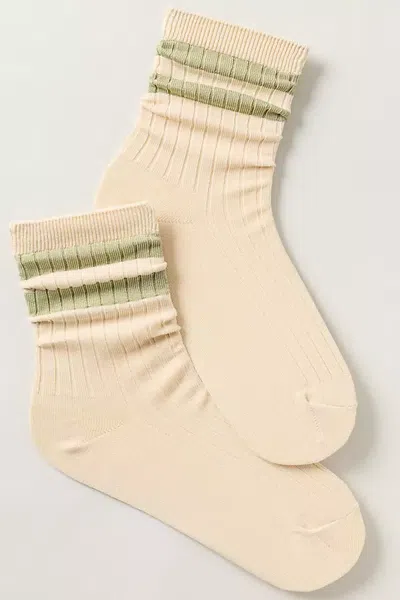 Le Bon Shoppe Her Striped Trouser Socks In Green