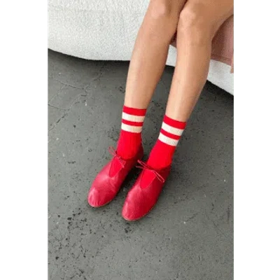 Le Bon Shoppe Her Varsity Desire Socks In Red