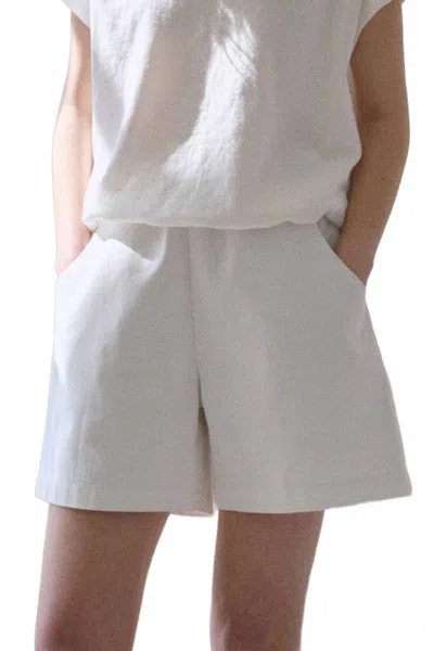 Le Bon Shoppe High Waist City Shorts In Milk In White