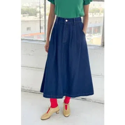 Le Bon Shoppe Long Farm Girl Skirt In Blue