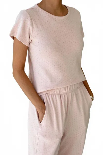 Le Bon Shoppe Pointelle Babe Tee In Baby Pink