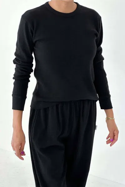 Le Bon Shoppe Pointelle Fundamental Shirt In Black