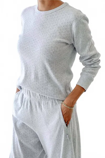 Le Bon Shoppe Pointelle Fundamental Shirt In Icy Gray