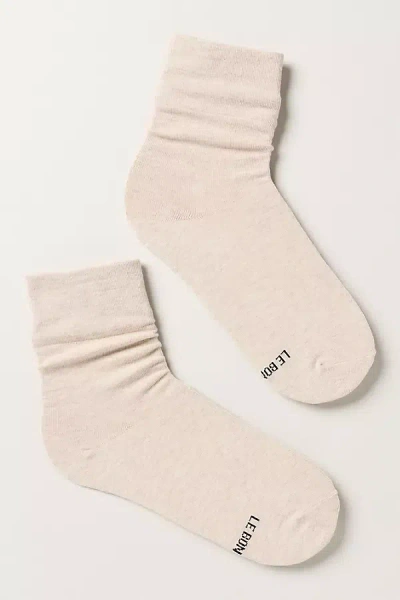 Le Bon Shoppe Sneaker Crew Socks In Beige