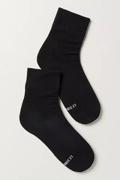 Le Bon Shoppe Sneaker Crew Socks In Black