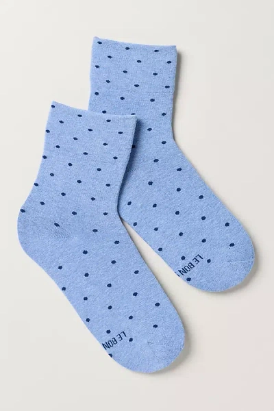 Le Bon Shoppe Sneaker Crew Socks In Blue