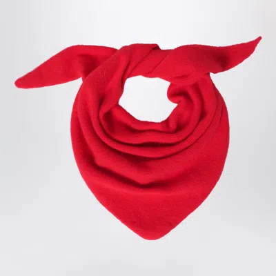 Le Bonnet Bandana In Wool And Caregora In Crimson In Red