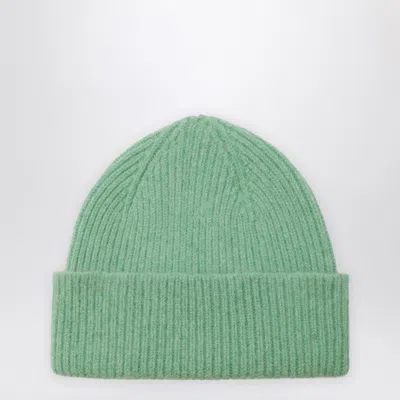 Le Bonnet Beanie In Wool And Caregora In Jade In Green