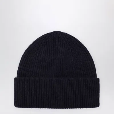 Le Bonnet Beanie In Wool And Caregora In Midnight In Black