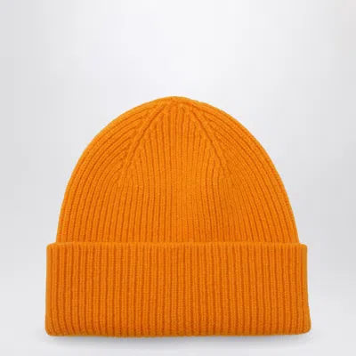 Le Bonnet Beanie In Wool And Caregora In Orange Peel