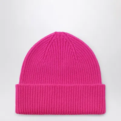 Le Bonnet Beanie In Wool And Caregora In Poppy Pink