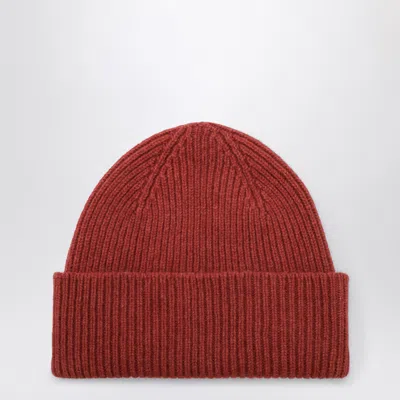 Le Bonnet Beanie In Wool And Caregora In Terra In Red