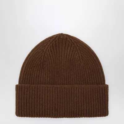 Le Bonnet Beanie In Wool And Caregora In Walnut In Brown