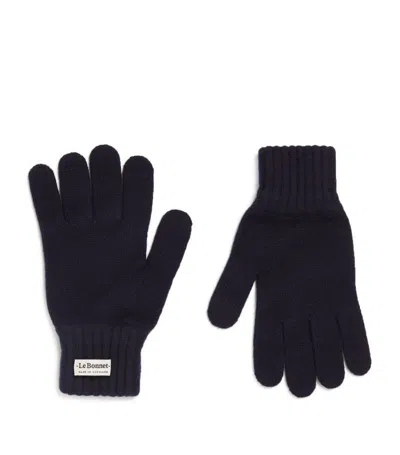 Le Bonnet Classic Wool Gloves (large) In Black