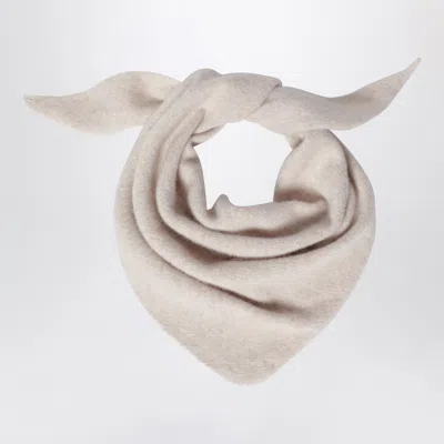 Le Bonnet Ivory Wool & Caregora Bandana In White